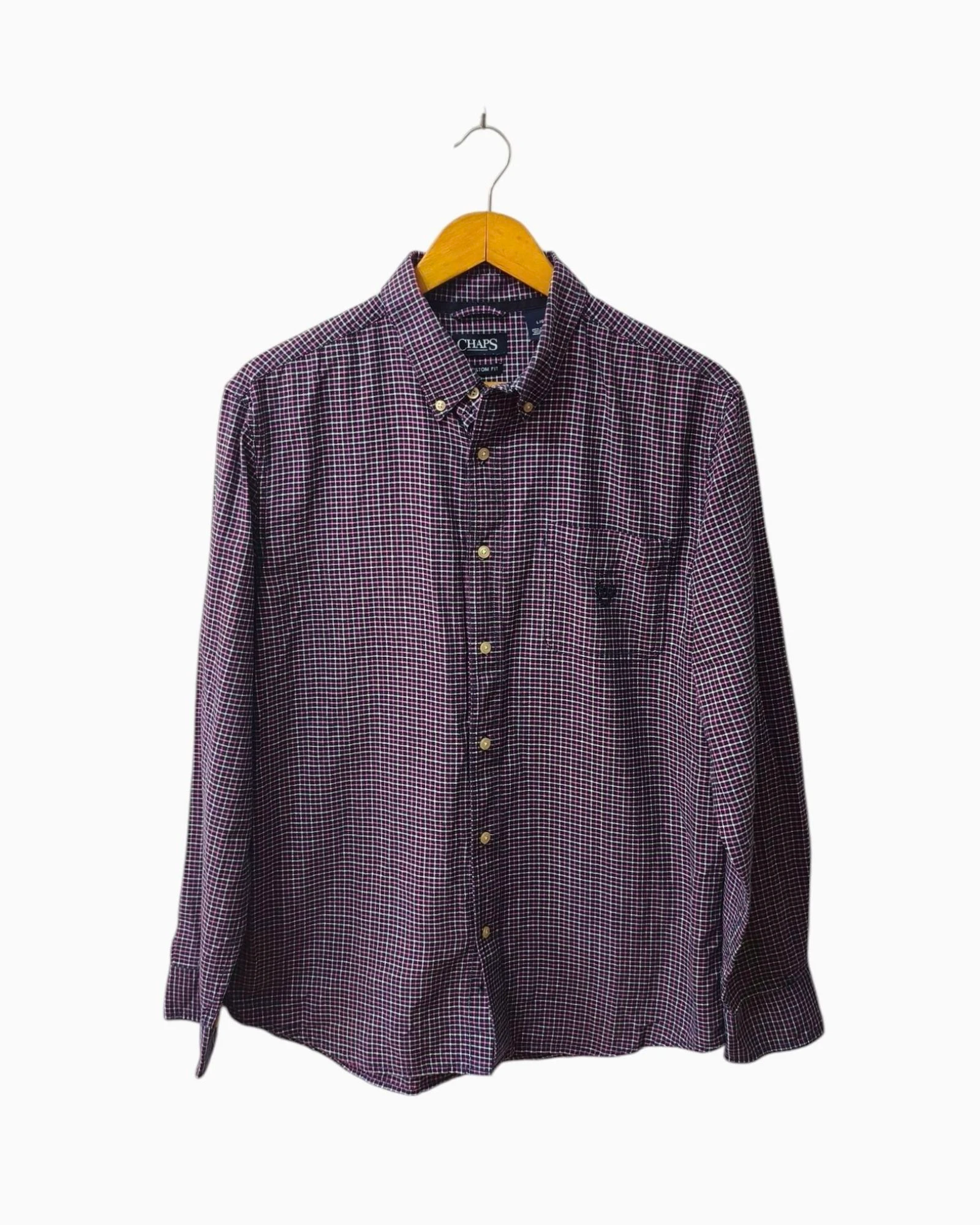 Camisa de cuadros custom fit Chaps hombre Talla L